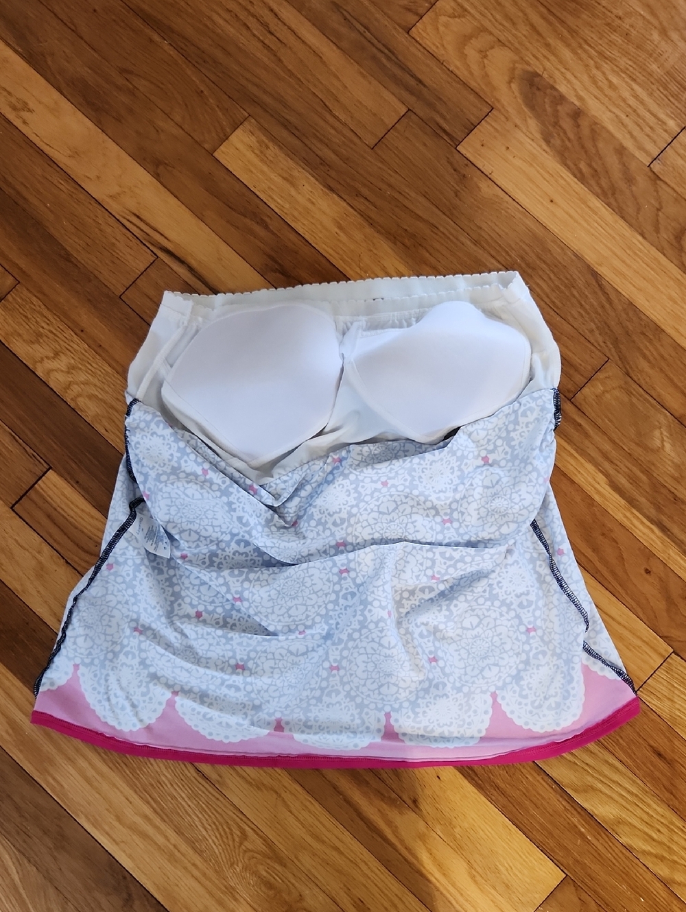 Lands' End NWOT Navy White Pink  Tankini Swim Top NWOT Plus size 18 W 🏖 - Picture 6 of 9